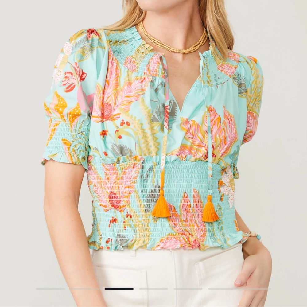 Tropical floral blouse